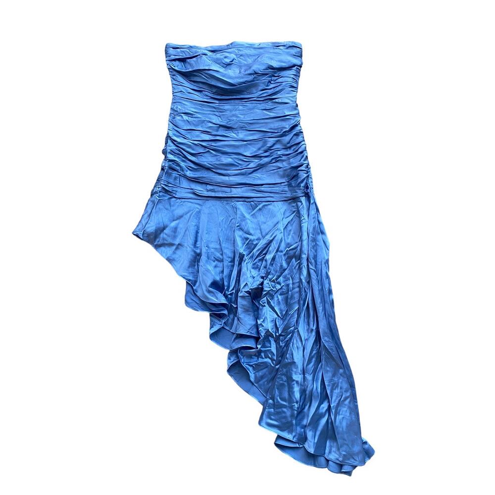 Cinq à Sept Blue Strapless Midi Dress - Picture 3 of 8